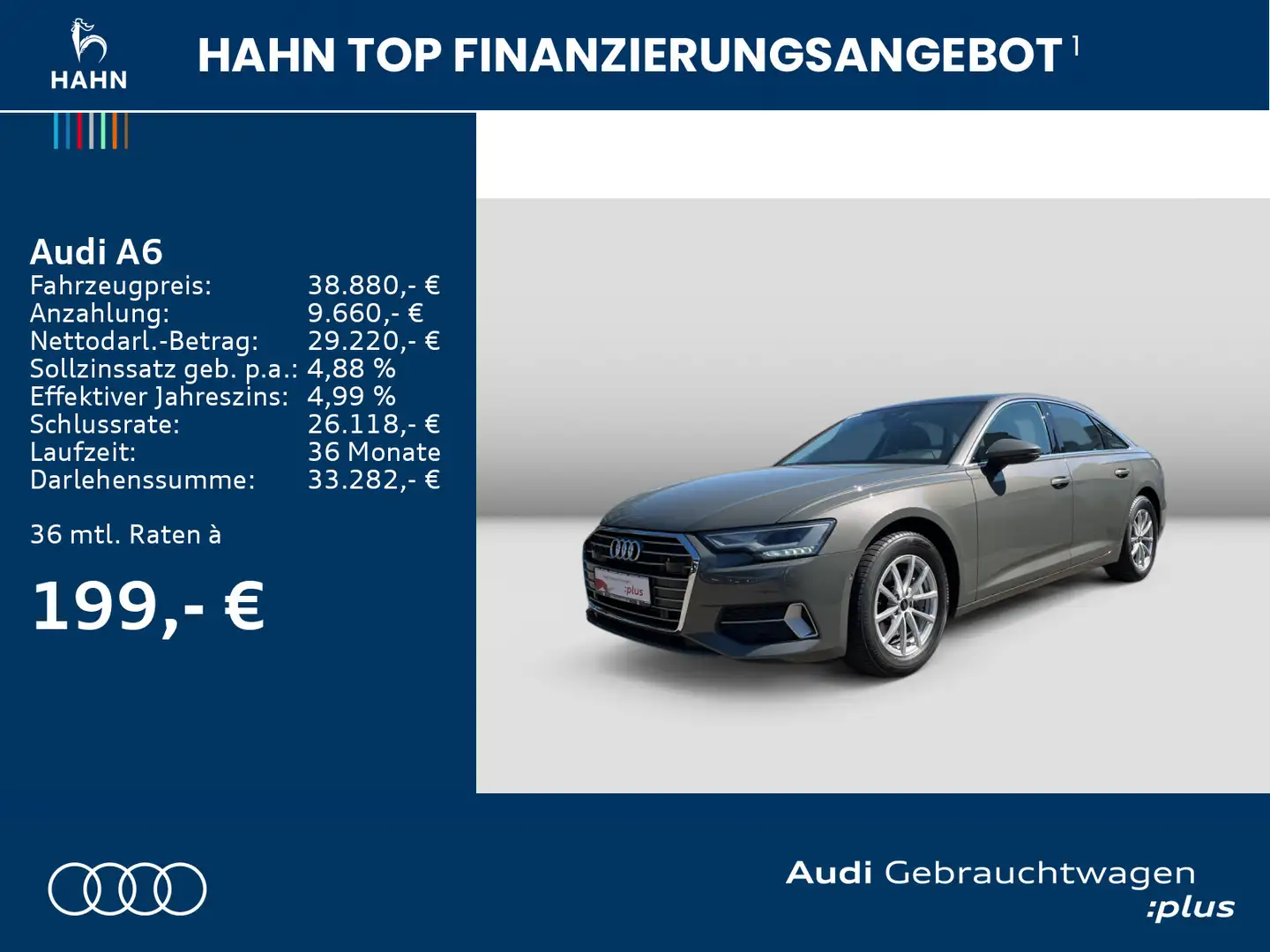 Audi A6 Advanced 45TFSI S-Trc AHK ACC LED Gris - 2