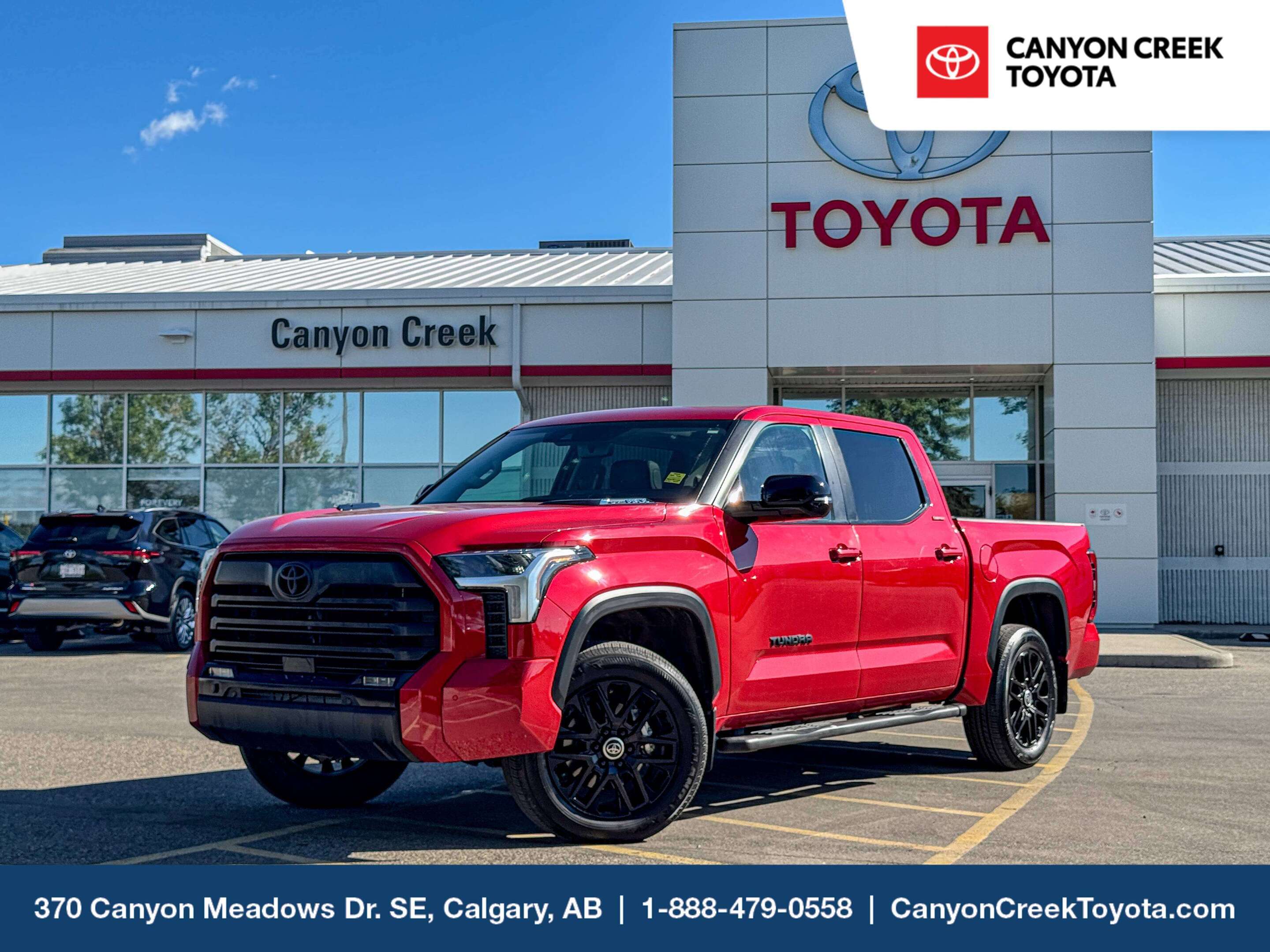 Red 2024 Toyota Tundra Hybrid Pickup Truck Four-Wheel Drive Automatic