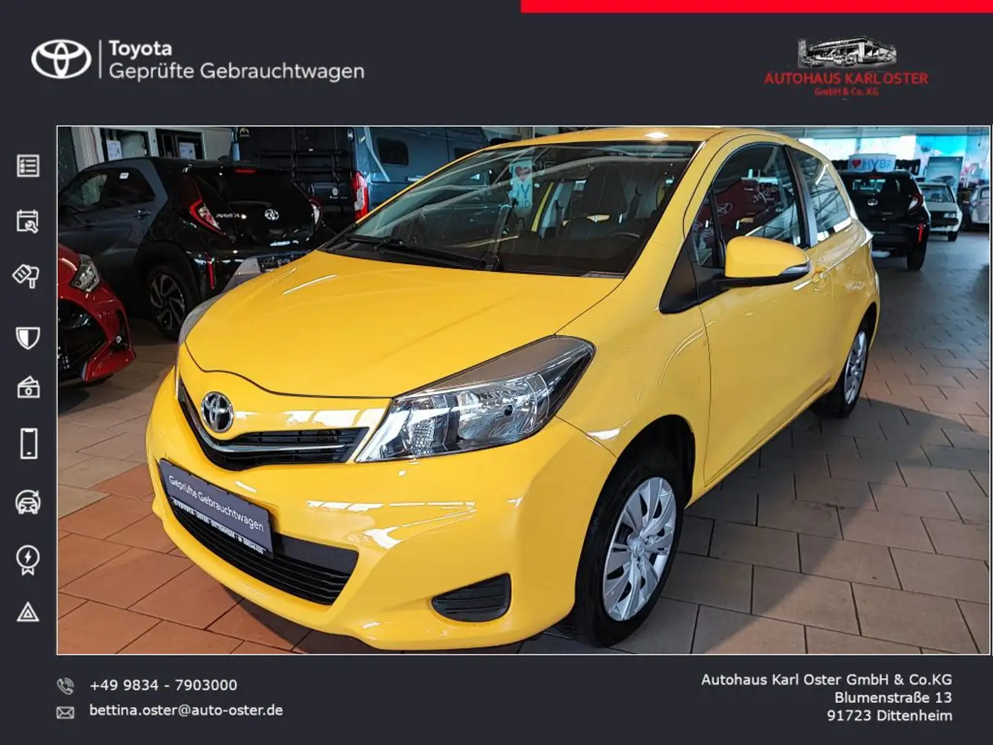 Toyota Yaris 1.0 VVT-i Life žuta - 1