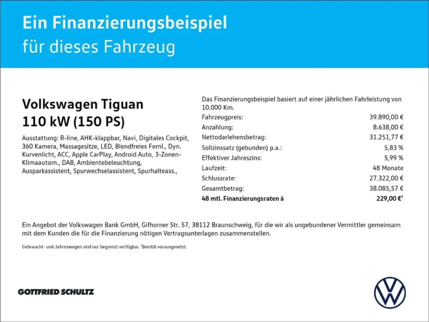 Volkswagen Tiguan 2.0 TDI DSG R-Line BLACK STYLE NAVI AHK ACC KAM Weiß - 2