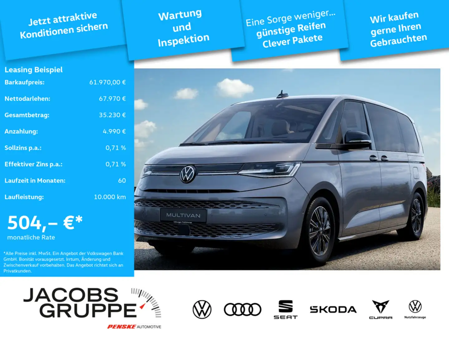 Volkswagen T7 Multivan Life 2,0 l 110 kW TDI SCR Frontantrieb 7-Gang-DSG  Grau - 1