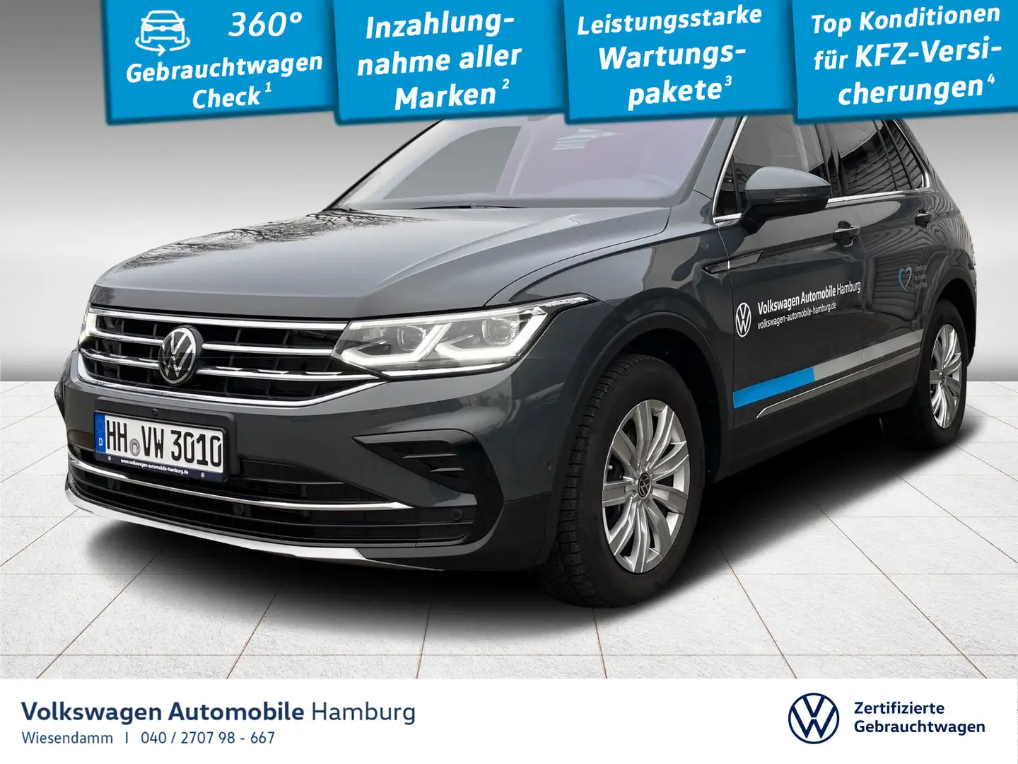 Volkswagen Tiguan 2.0 TDI DSG Elegance STANDHZG./KAMERA Silber - 1