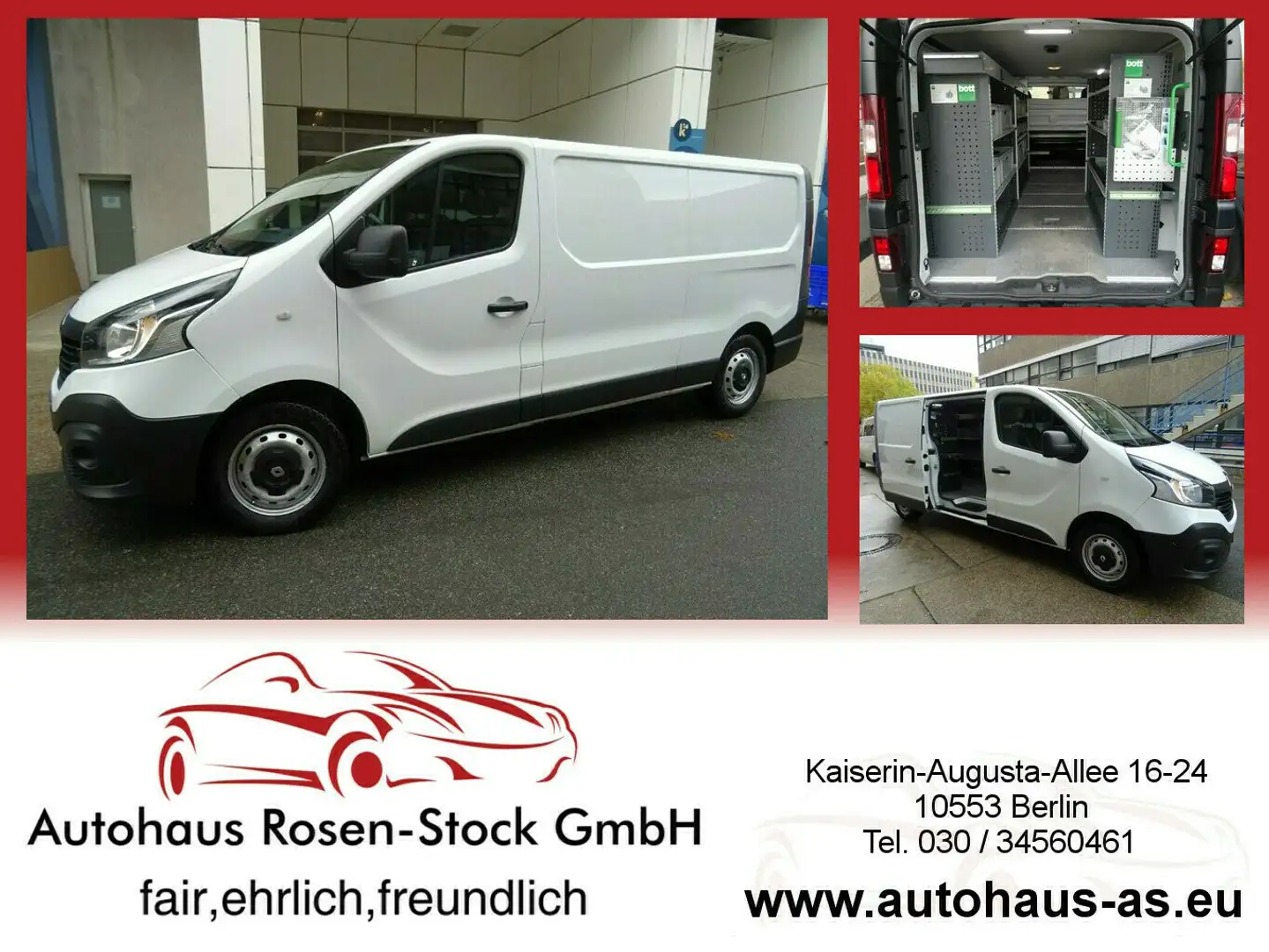 Renault Trafic 1,6 dCi 120 L2H1,3-Sitzer,Standh,Regale Weiß - 1