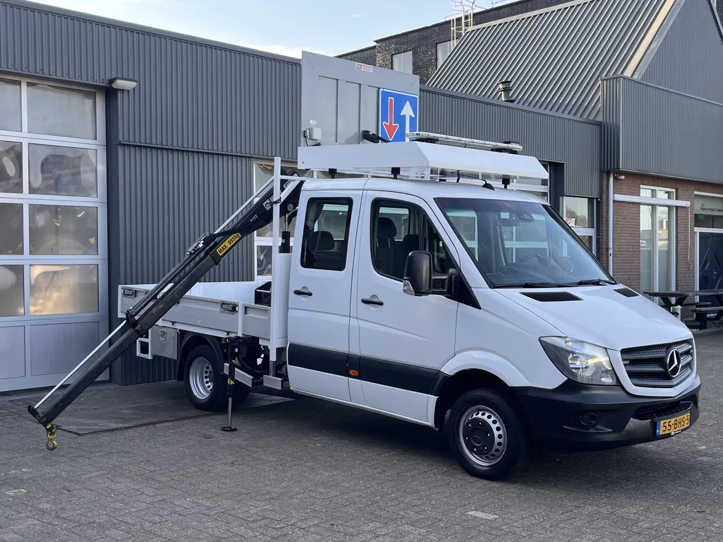 Mercedes-Benz Sprinter 513 CDI 366 Hiab Laadkraan 018T Trekhaak 2000 kg A Wit - 1
