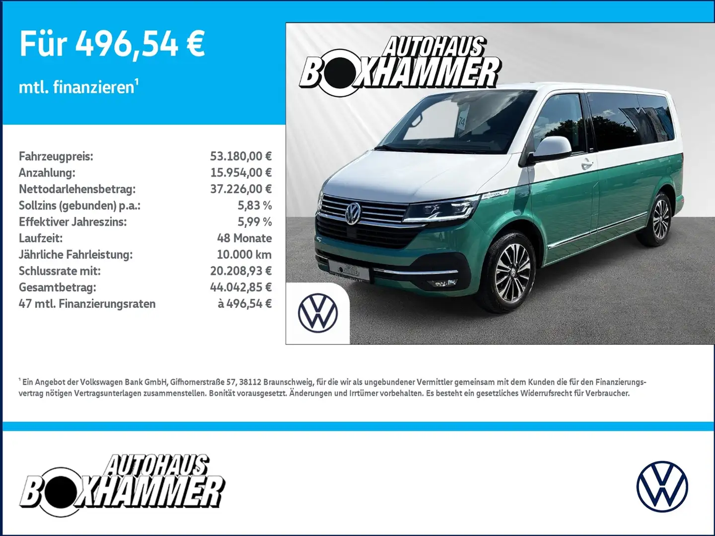Volkswagen T6 Multivan T6.1 2,0 TDI DSG Generation Six NAVI+AHK+RÜCK.KAM Weiß - 1
