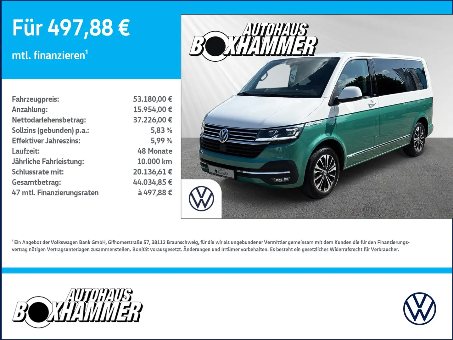 Volkswagen T6 Multivan T6.1 2,0 TDI DSG Generation Six NAVI+AHK+RÜCK.KAM Weiß - 1