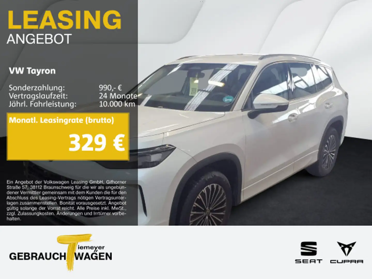 Volkswagen Tayron 1.5 eTSI DSG LIFE 7SITZE MATRIX AHK 360° Weiß - 1