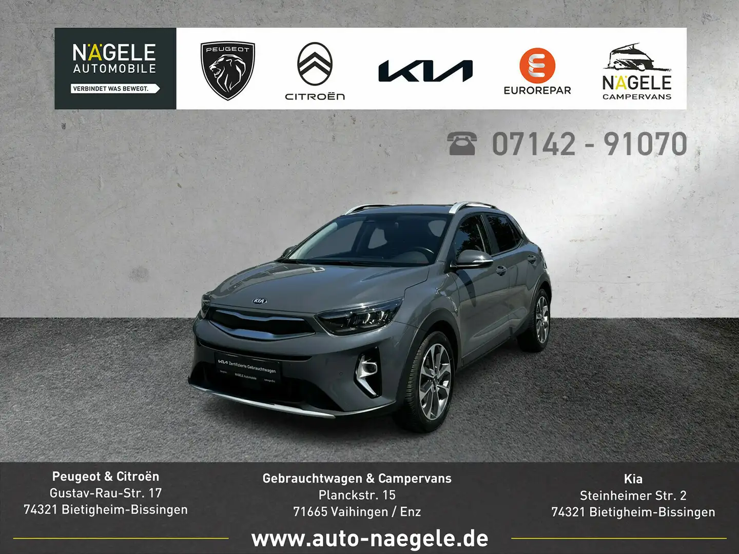 Kia Stonic Stonic 1.0 T-GDI Spirit|Navi+LED+Kamera+SZH+AHK Gris - 1