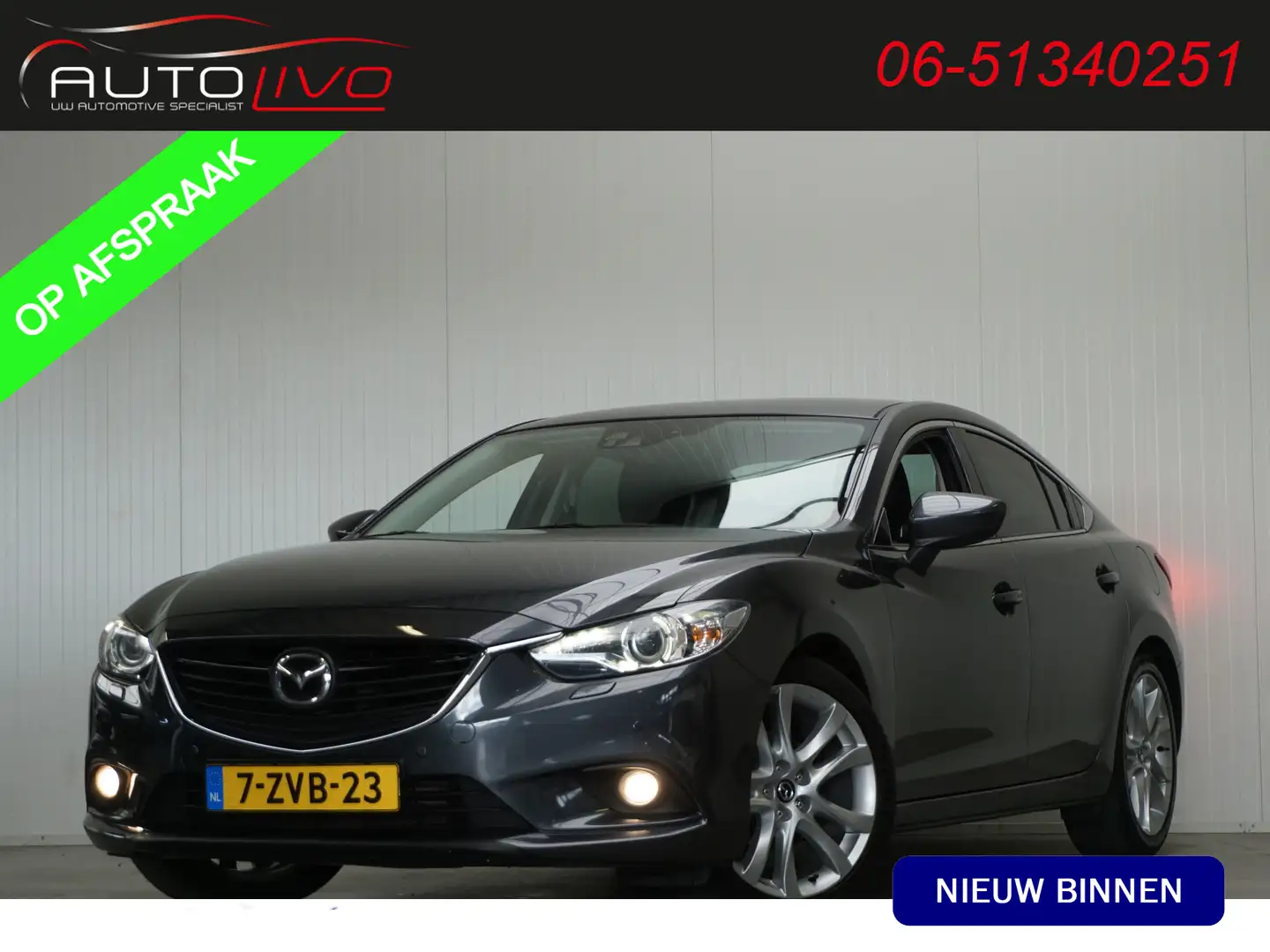 Mazda 6 2.2D GT-M NL AUTO! 150 PK! LEER BOSE XENON NAVI CL Gris - 1