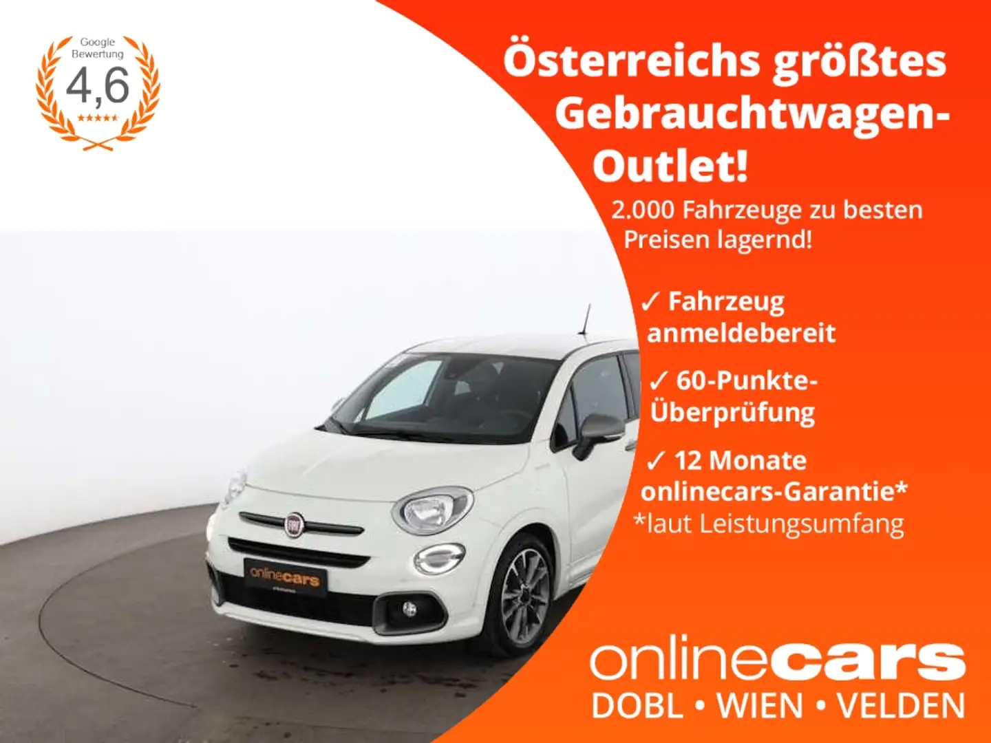 Fiat 500X 1.0 GSE Sport LEDER NAVI ASSIST R-CAM TEMP Weiß - 1