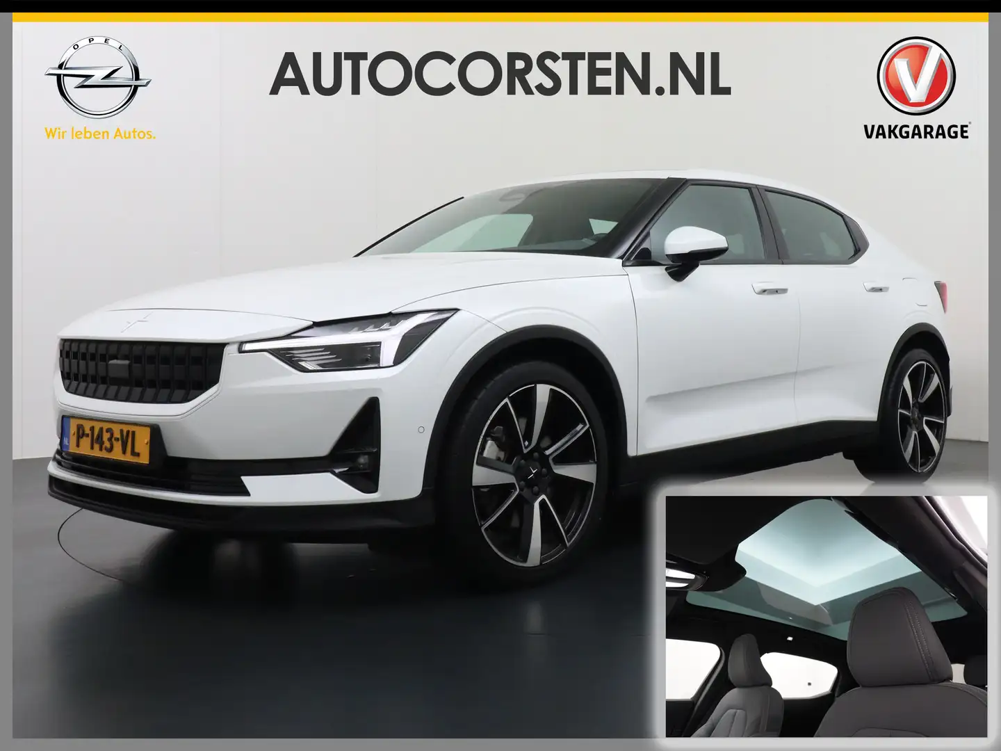 Polestar 2 Long Range 78 kWh SOH=92,7% Pano-Dak 20" Sleutello Blanc - 1