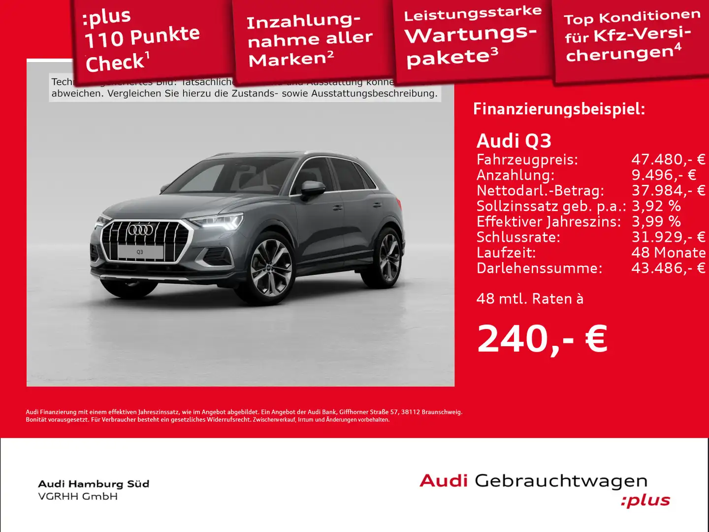 Audi Q3 40 TFSI adv. qu S tronic S LINE/LM20/NAVIPANO Grijs - 1