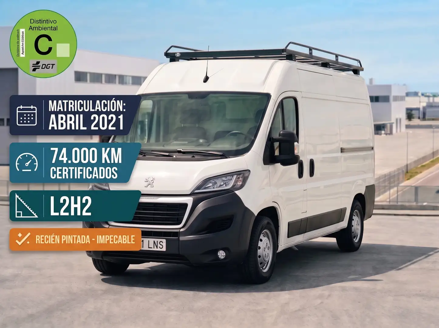 Peugeot Boxer Furgón 333 L2H2 BHDI 140cv Start&Stop 6Vel. Año 2021 74.000 km Blanco - 1