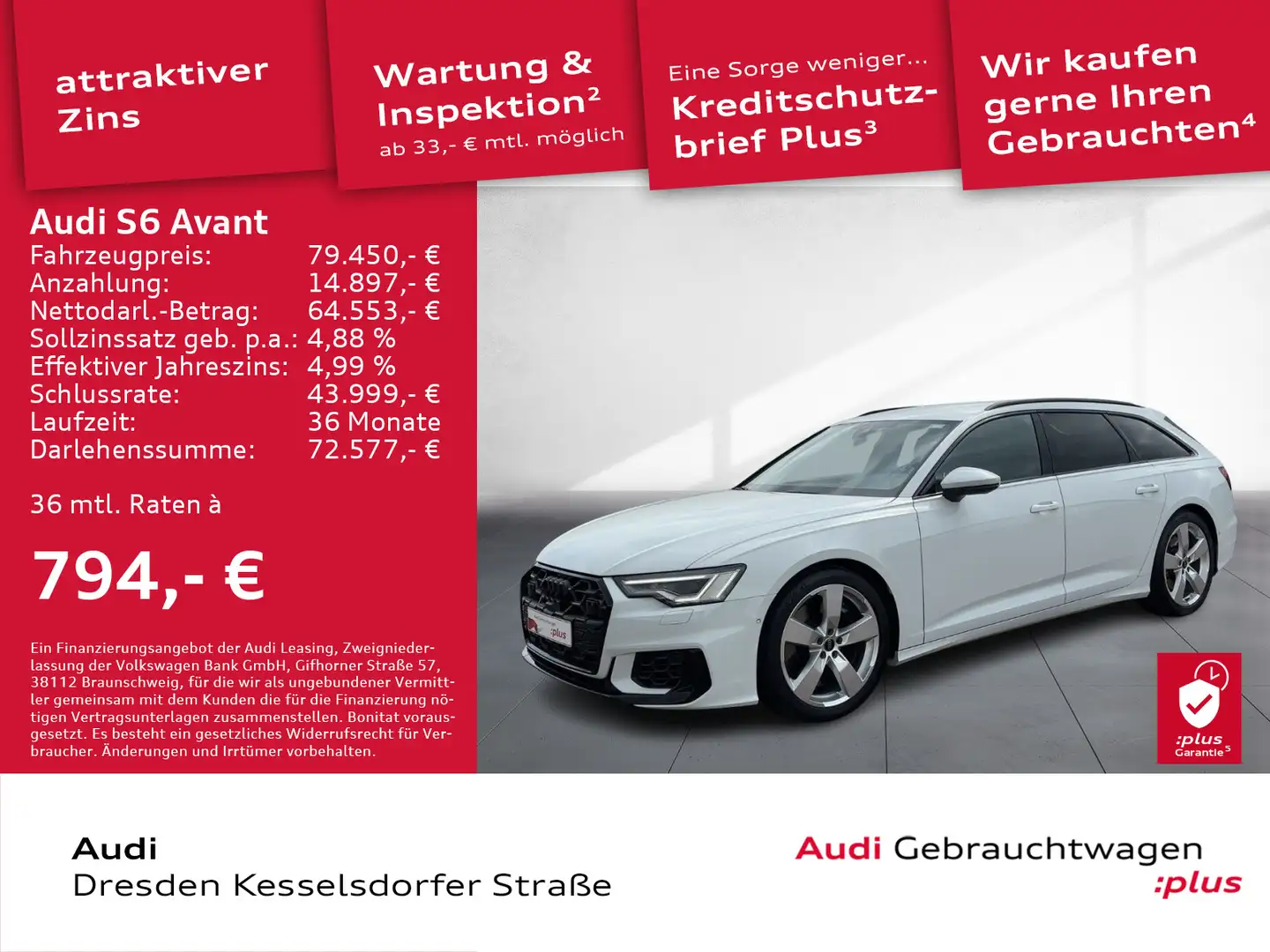 Audi S6 3.0 TDI Q. AHZV LED Navi Kamera Weiß - 1