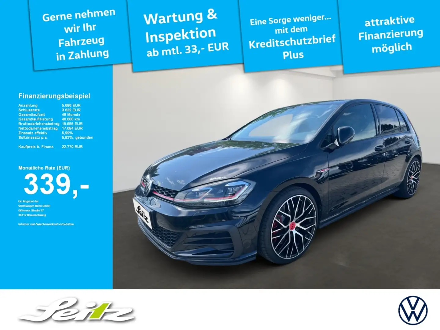 Volkswagen Golf GTI 2.0 TSI LED. Einparkhilfe. Sitzheizung Vorne Schwarz - 1