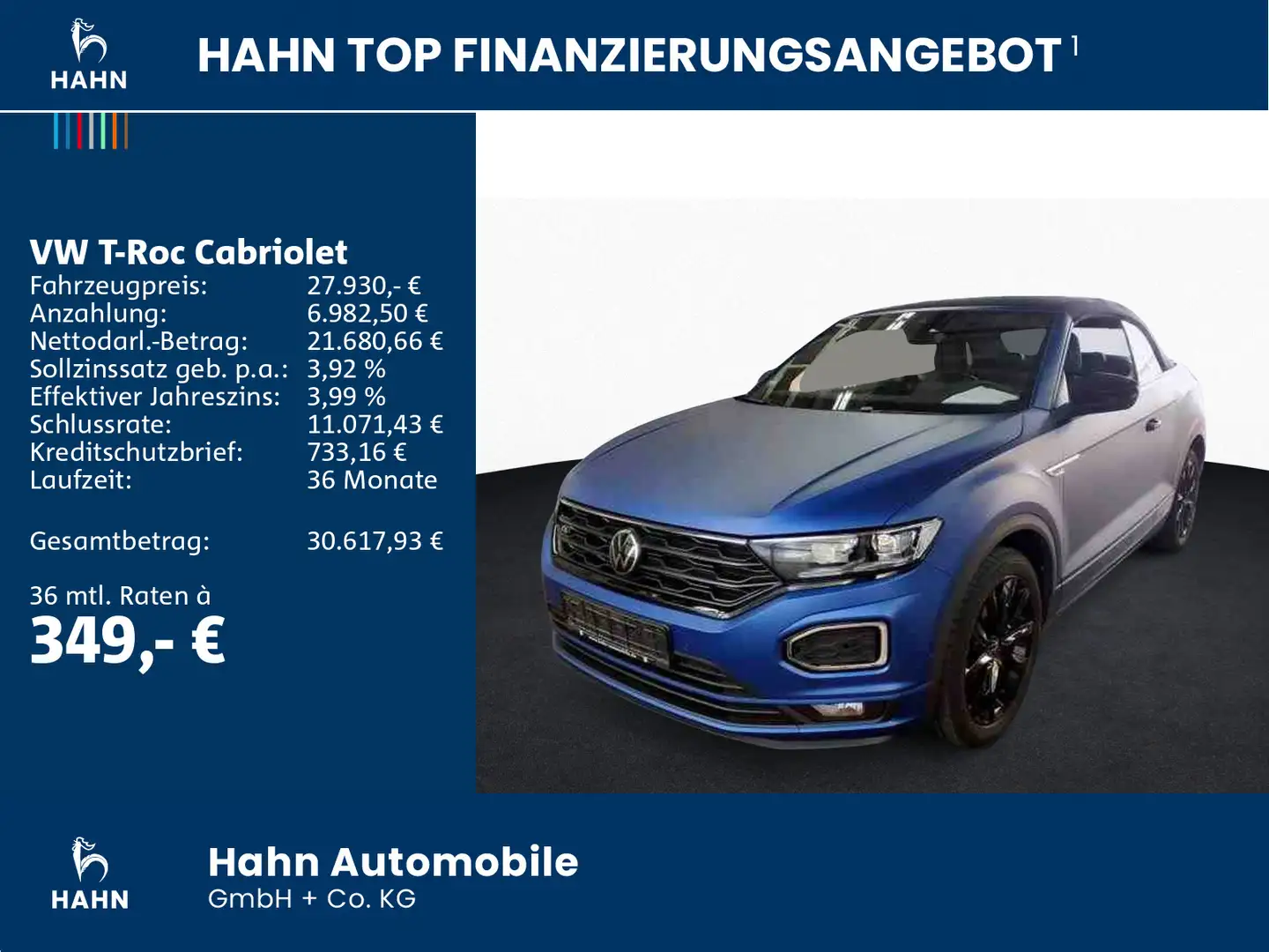 Volkswagen T-Roc 1.5TSI DSG R-Line Edition AHK CA Blau - 2