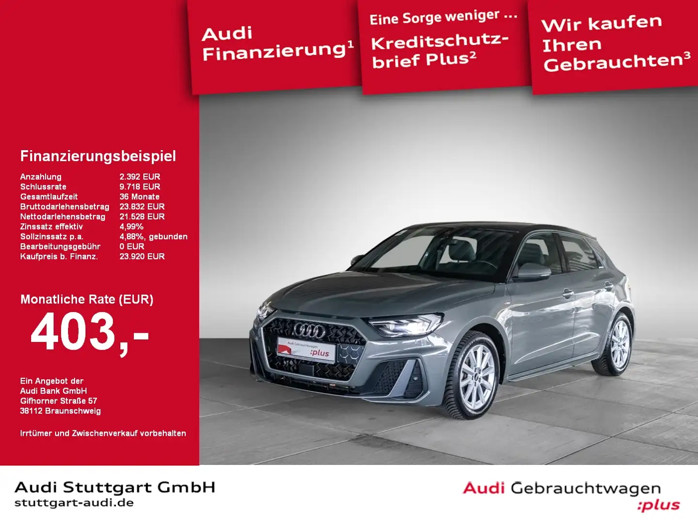 Audi A1 Sportback 25 TFSI S line LED virtCo Spurhalte Schwarz - 1