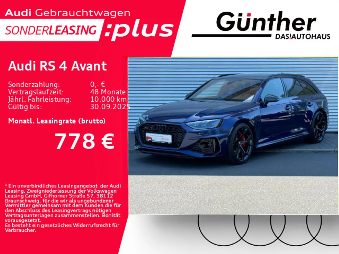 Audi RS4 COMPETITION PLUS+WINTERRÄDER+KAMERA+ Albastru - 1