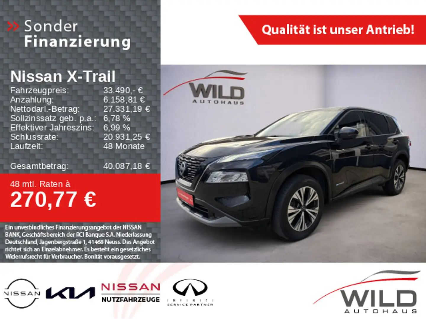 Nissan X-Trail 1.5 VC-T e-4ORCE Acenta Navi Schwarz - 1