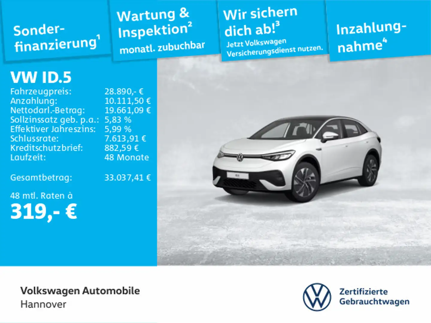 Volkswagen ID.5 Pro Performance ACC LED Navi PDC SHZ Weiß - 1