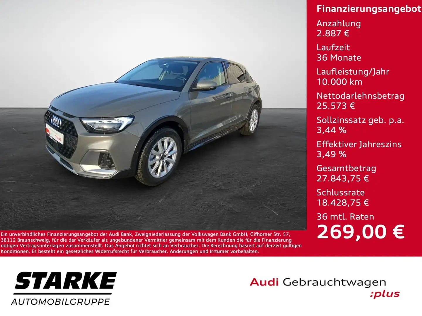 Audi A1 allstreet 30 TFSI S tronic NaviPlus LED SHZ Spo... Grau - 1