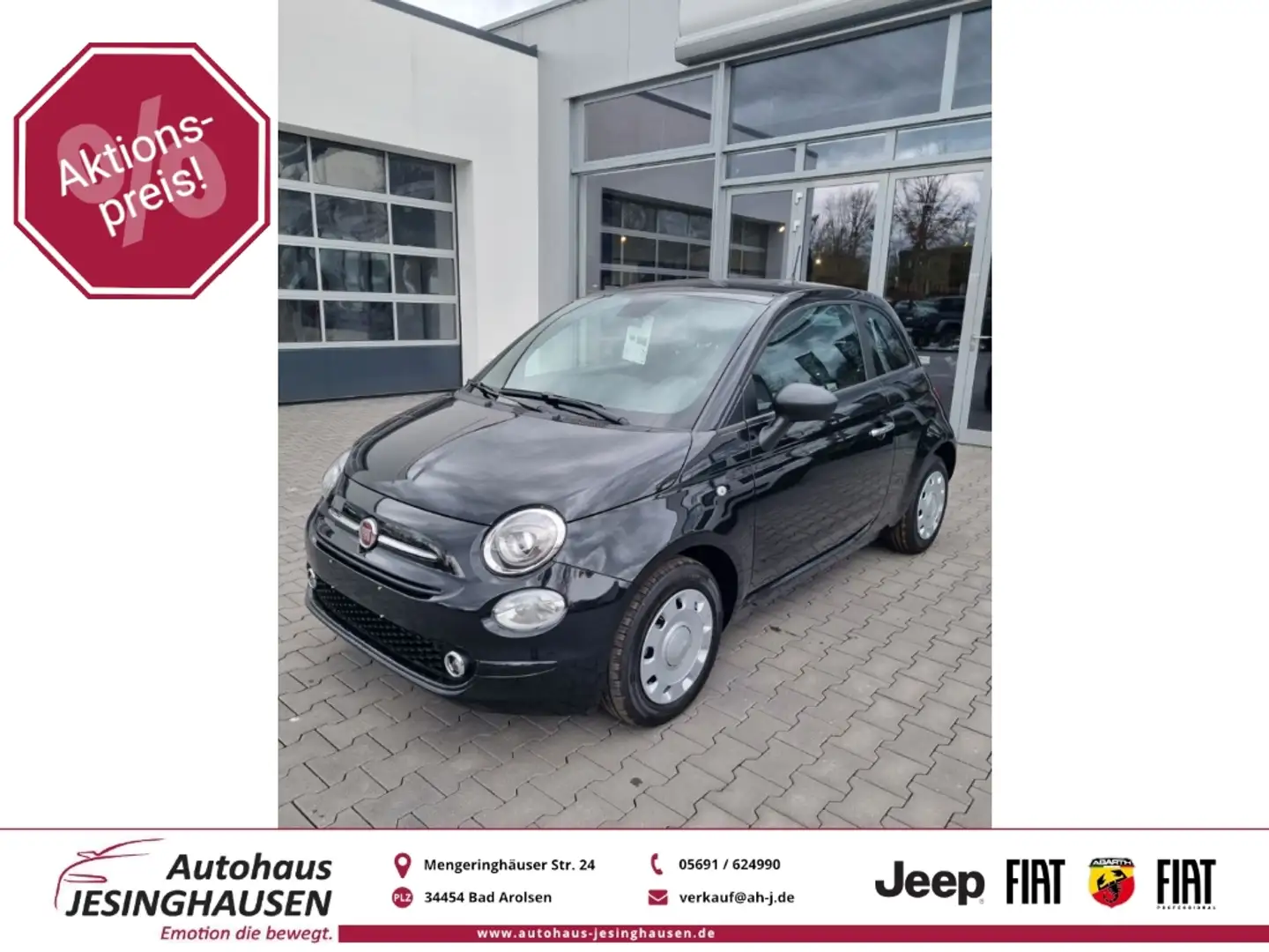 Fiat 500 Mild-Hybrid Hatchback TÜV NEU CARPL NAVI PDC Panor Schwarz - 1