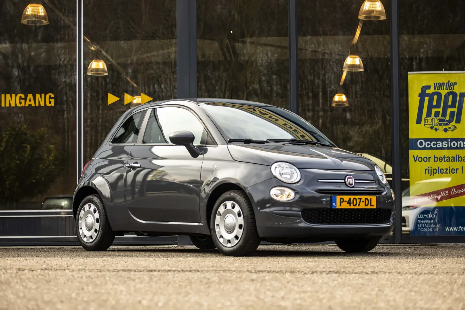 Fiat 500 1.0 Hybrid Cult Grijs - 1