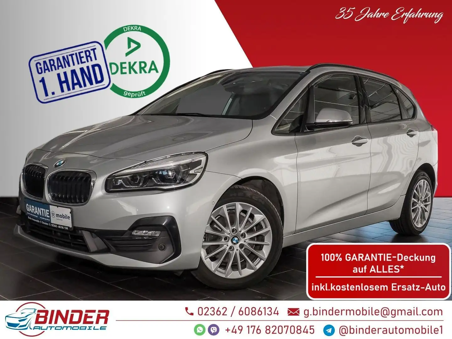 BMW 220 220 d Sport Line Active Tourer*1J GARANTIE*TOP* Silber - 1