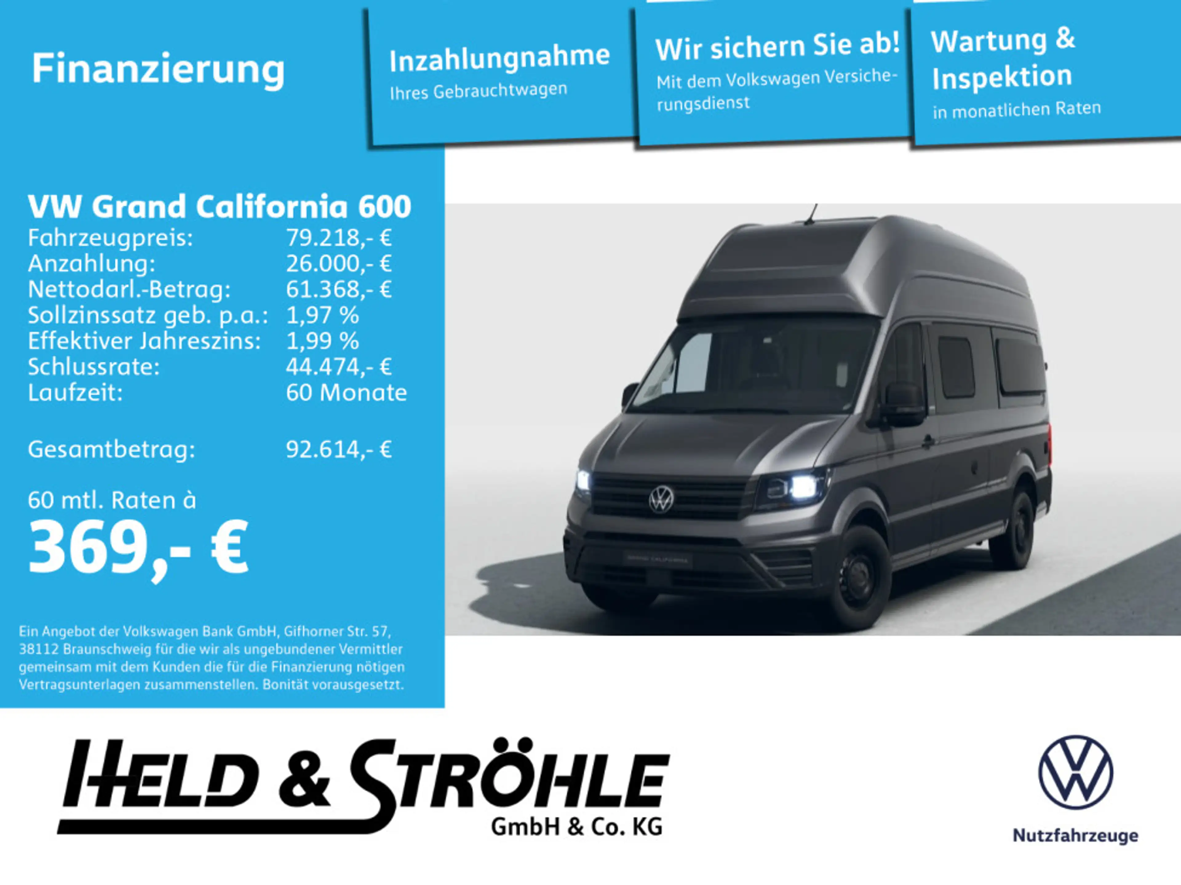 Volkswagen Grand California Aktion! DIESELHZG.
