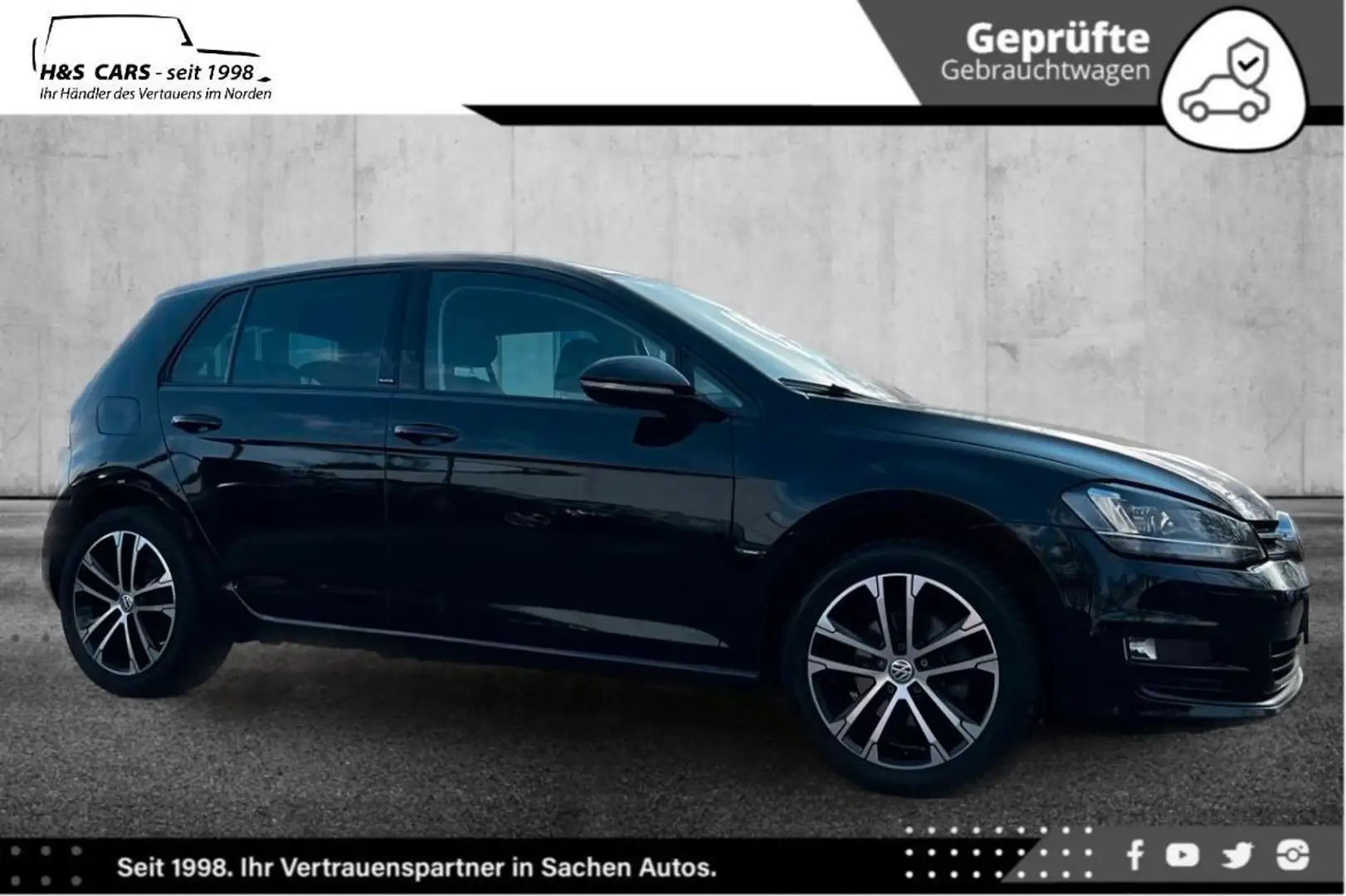 Volkswagen Golf VII Lim BMT 2H BI-XEN NAV PDC LÜCKENLOS VW Schwarz - 1