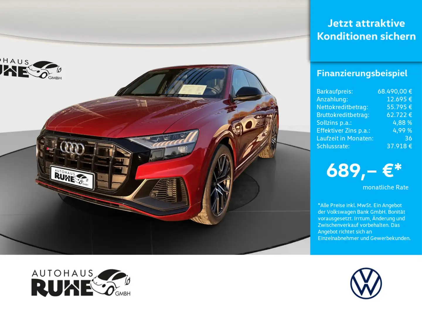 Audi SQ8 FSI 4.0 TFSI quattro STANDHZ B&O 360° HUD Rot - 1