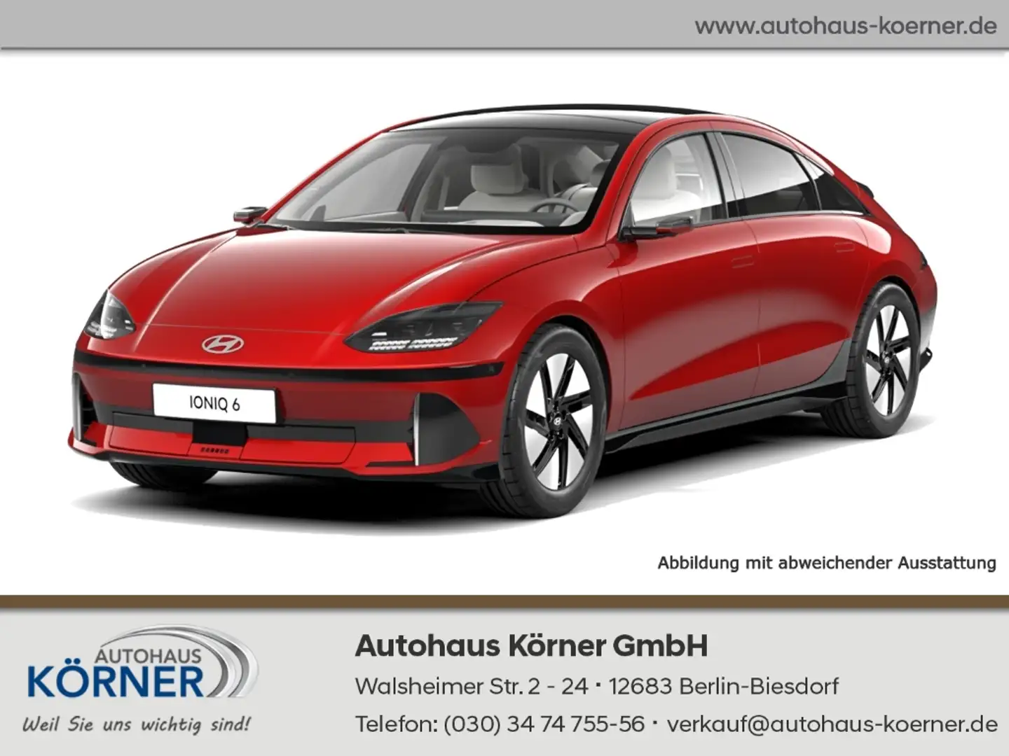 Hyundai IONIQ 6 TECHNIQ NAVI LEDER digit. COCKPIT HUD Rot - 1