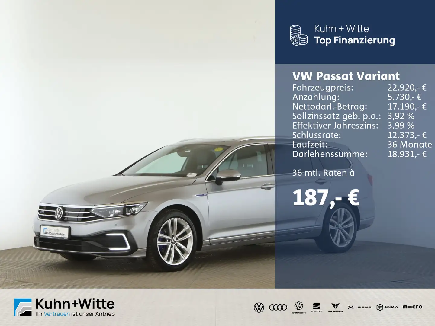 Volkswagen Passat Variant 1.4 TSIe GTE *Hybrid*Pano*Matrix* Plateado - 1