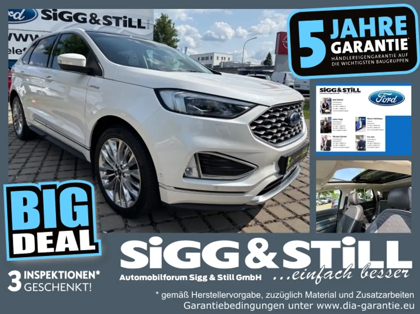 Ford Edge 2.0 Vignale AHK*MATRIX*PANO*ACC*STANDH*SITZKLIMA Blanc - 1
