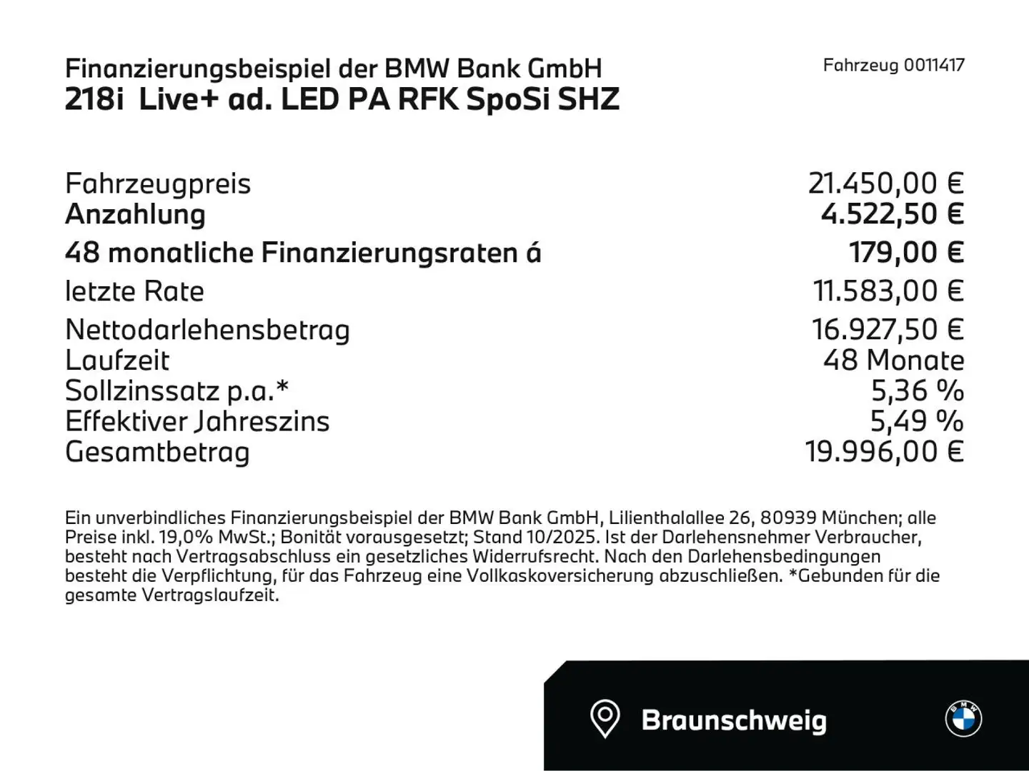 BMW 218 i  Live+ ad. LED PA RFK SpoSi SHZ Bluetooth PDC Schwarz - 2