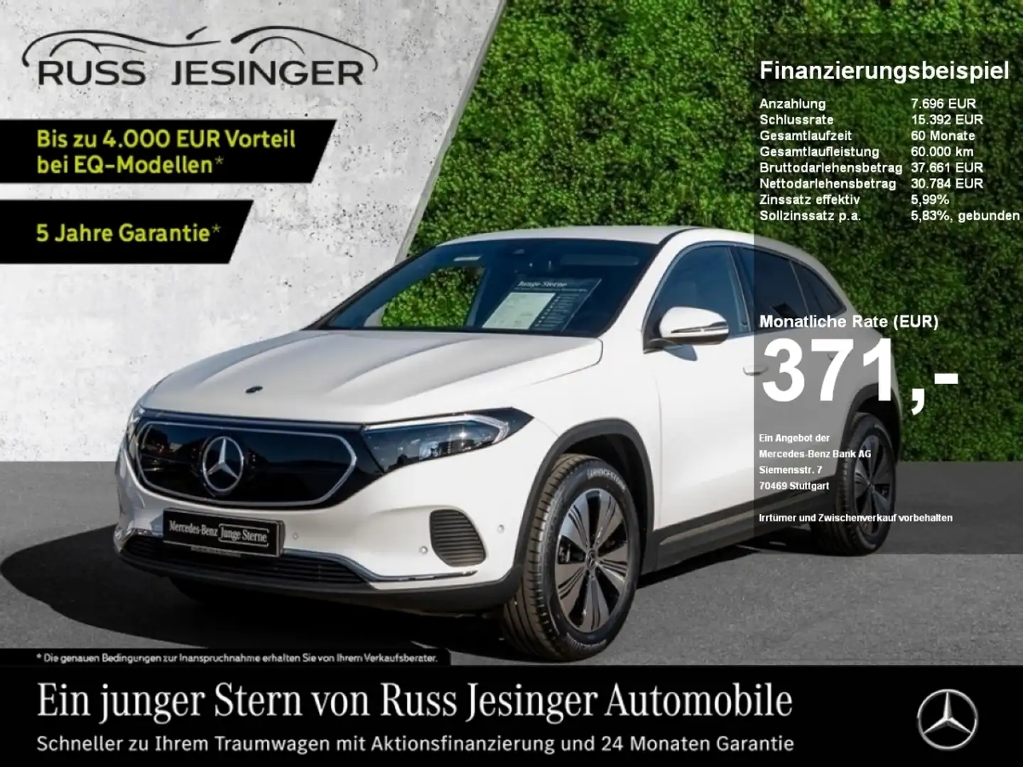 Mercedes-Benz EQA 350 4M Progressive *AHK*LED*MBUX*Navi*ParkA* Blanc - 1
