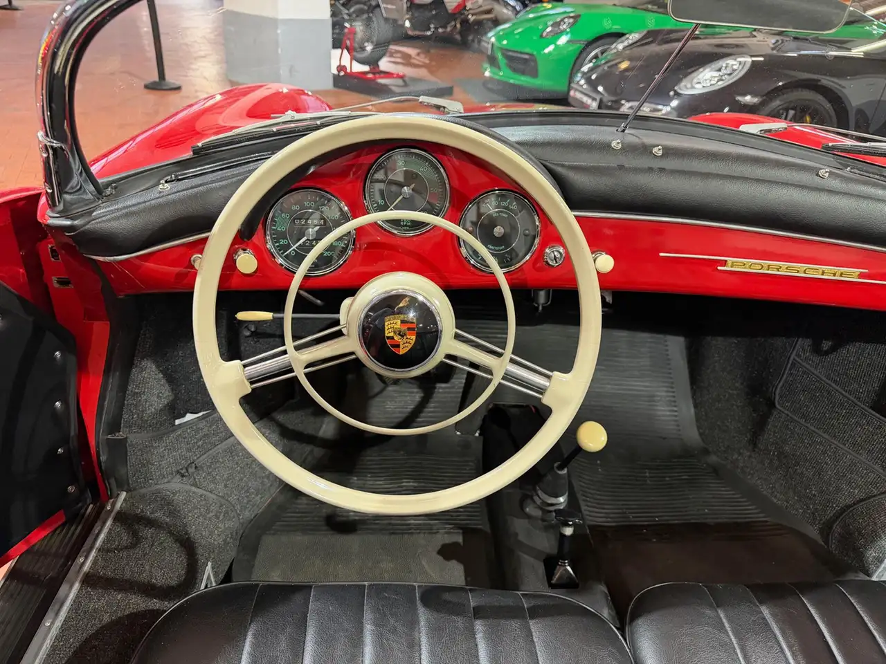 Porsche 356 Speedster 1600 A -Matching color-Pelle Nera, foto 8