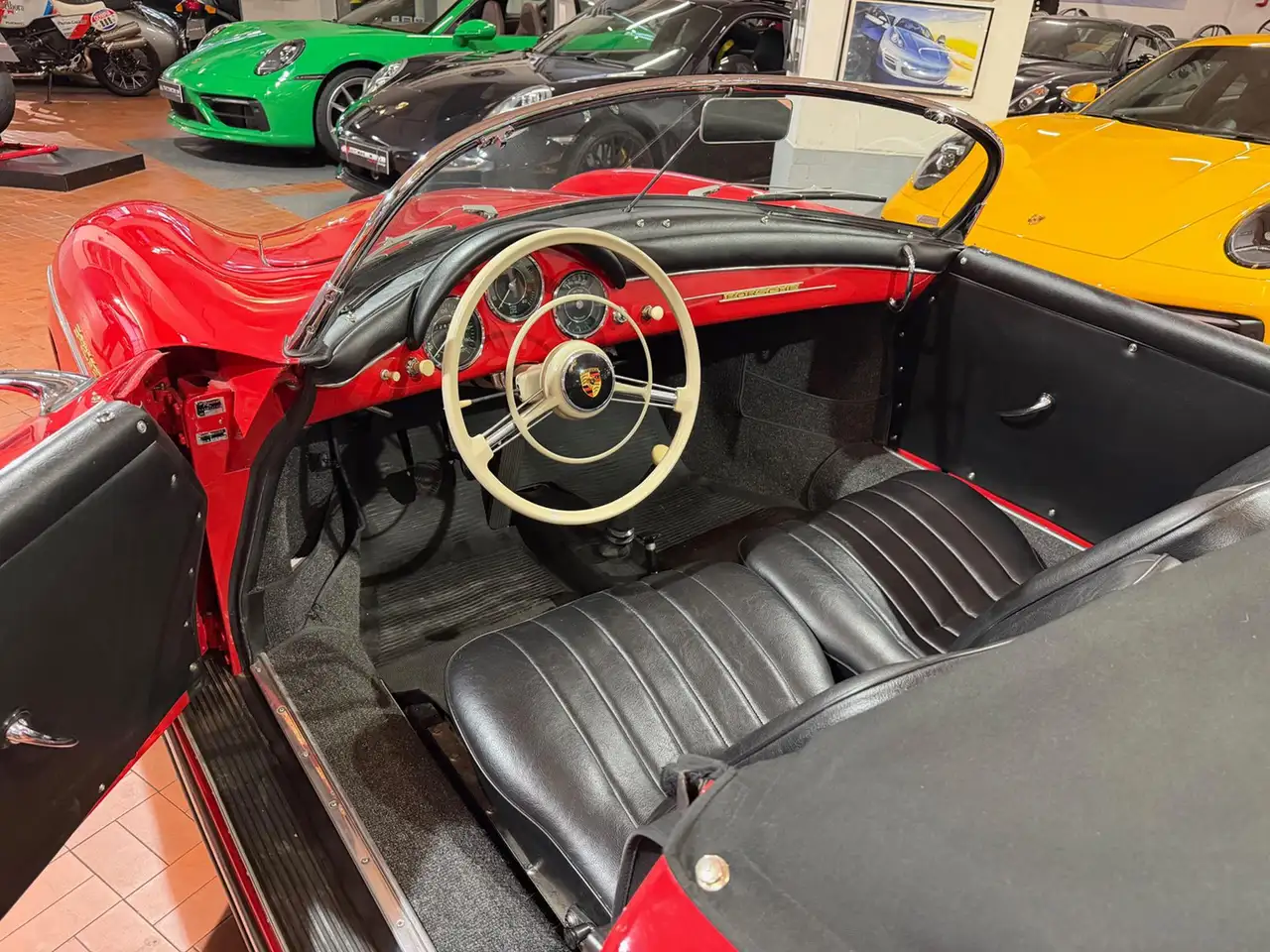 Porsche 356 Speedster 1600 A -Matching color-Pelle Nera, foto 7