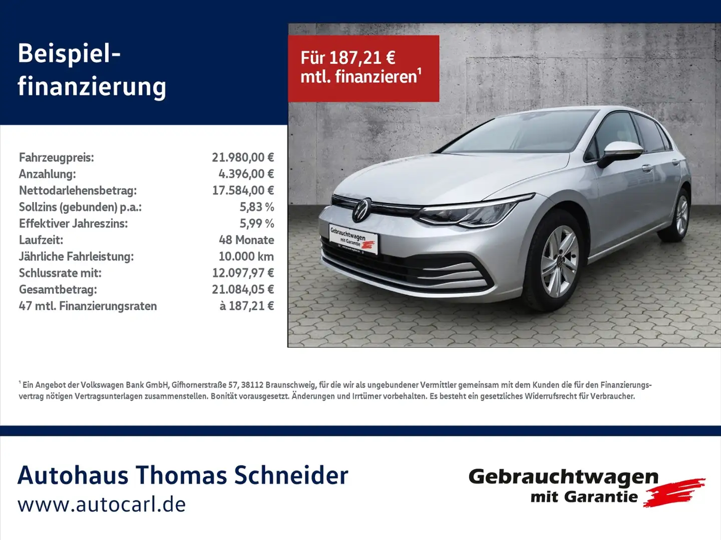 Volkswagen Golf VIII Life 1.5 eTSI DSG BusinessPrem. L+S/NAV/ACC Zilver - 1
