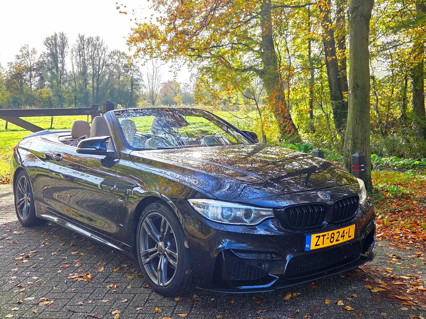 BMW 420 2.0 Diesel Cabrio Zwart - 2