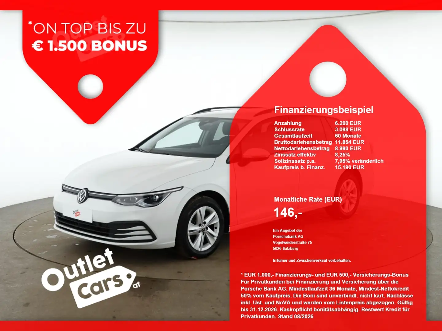Volkswagen Golf VIII Var. 2.0 TDI Life DSG ASSIST+LED+RADAR Weiß - 1