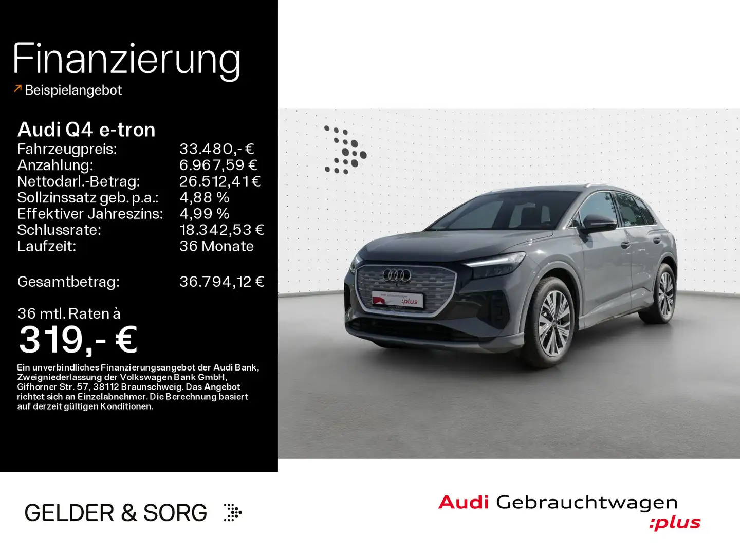 Audi Q4 e-tron 45 quattro LED*GRA*Virtual*HuD*EPH Gris - 1