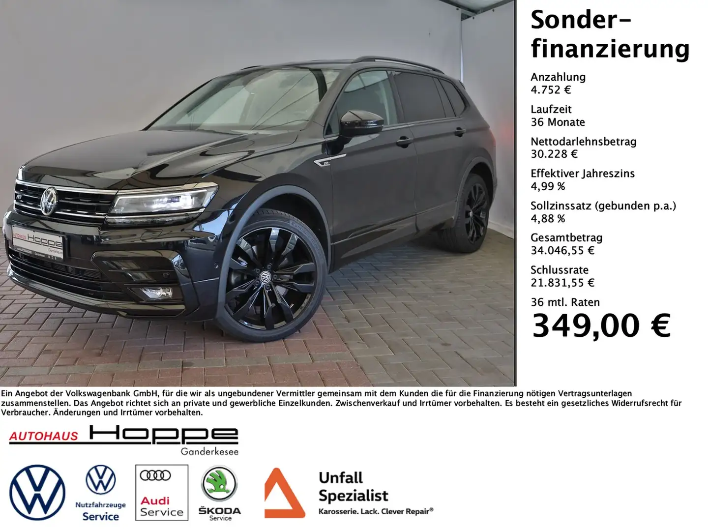 Volkswagen Tiguan Allspace Highline 2.0 l TDI DSG 4MOTION+R-LINE+AHK+RFK+NAVI Schwarz - 1