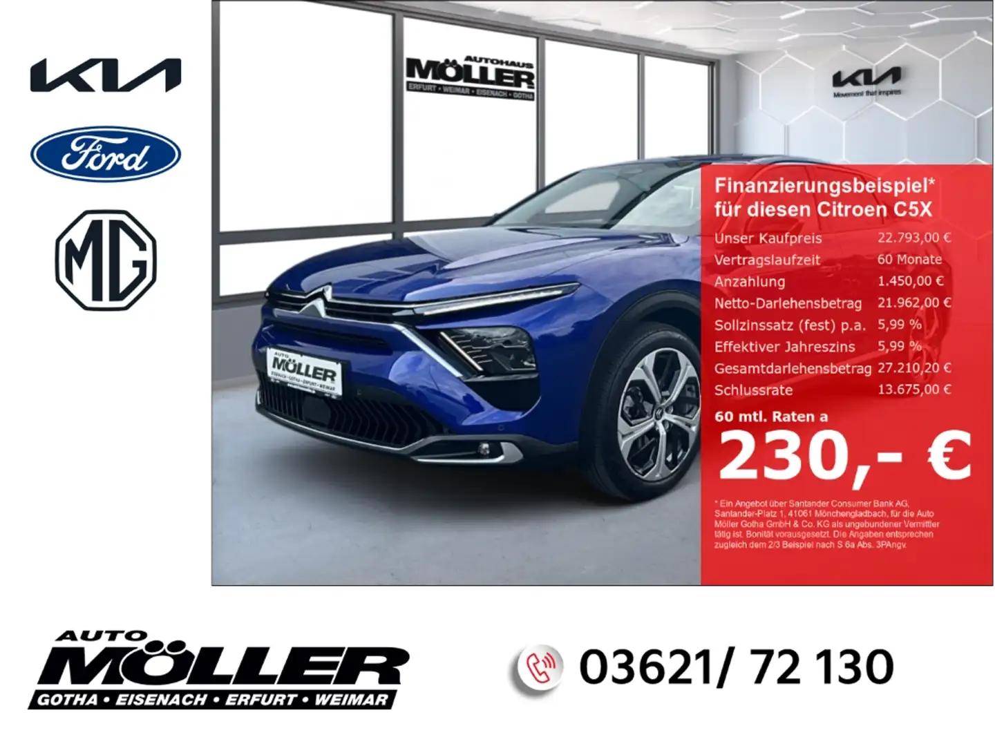 Citroen C5 X PureTech Feel Pack S&S Spurhalteassistent Verkehrs Blau - 1