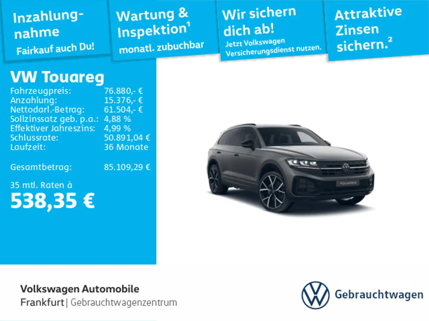 Volkswagen Touareg 3.0 V6 TDI 4Motion R-Line Navi IQ.Light Grau - 1