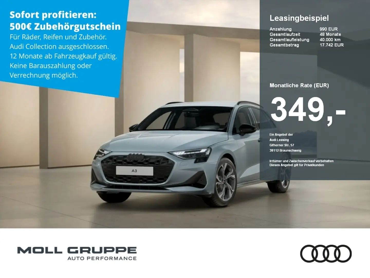 Audi A3 Sportback advanced Grau - 1