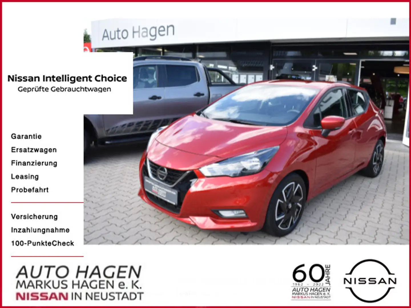 Nissan Micra 1.0 Acenta Automatik|GJR auf 16" Alu|Navi| Rood - 1