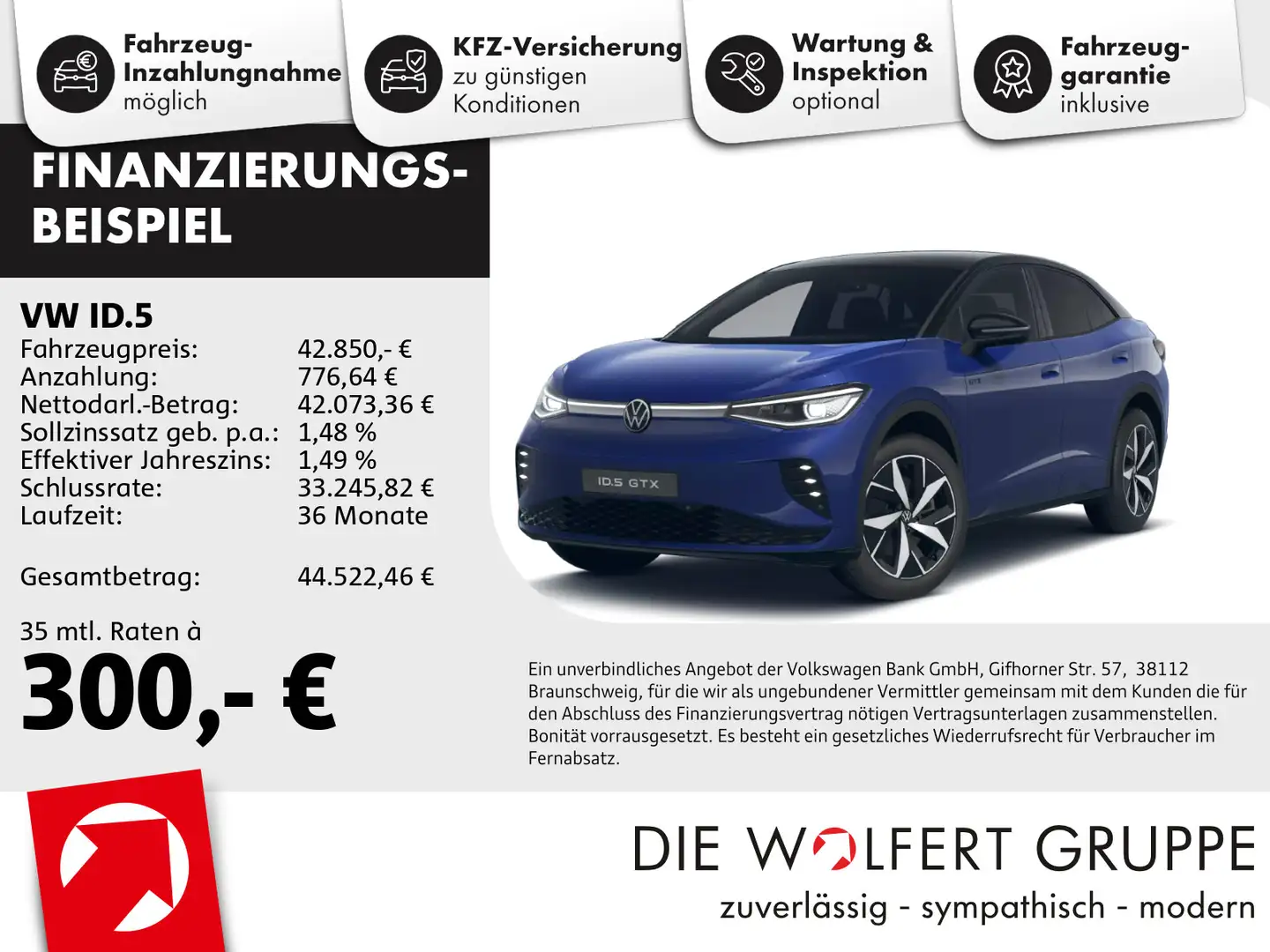 Volkswagen ID.5 GTX 4M NAVI PRO WÄRMEPUMPE WINTERRÄDER Blau - 1