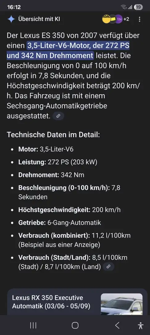 Lexus ES 350 5 Generation Grijs - 1