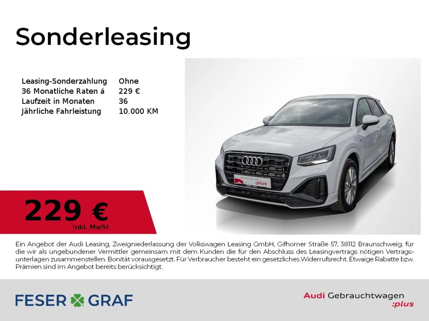 Audi Q2 30 TFSI S line /LED/CarPlay/AHK Weiß - 1